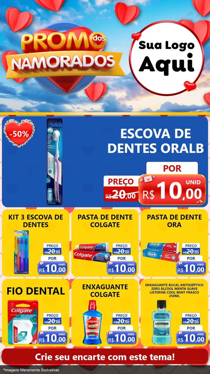 Modelo de Rede Social para Stories com o tema Promo dos Namorados para Higiene Pessoal