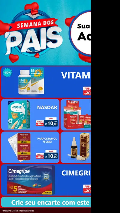 Modelo de TV para TV Vertical com o tema Semana Dos Pais para Farmácia