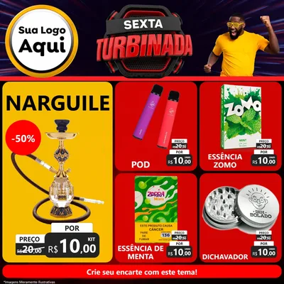 Modelo de Rede Social para Feed Facebook com o tema Sexta Turbinada para Tabacaria