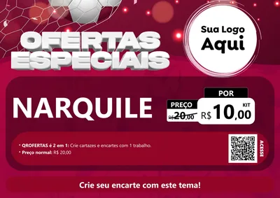 Modelo de Cartaz para Cartaz A4 Horizontal com o tema Ofertas Especiais - Futebol para Tabacaria