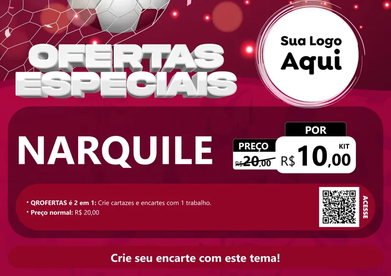 Modelo de Cartaz para Cartaz A4 Horizontal com o tema Ofertas Especiais - Futebol para Tabacaria