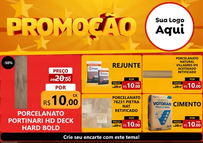 Modelo de Encarte para Encarte A4 Horizontal com o tema Promoção para Pisos e revestimentos
