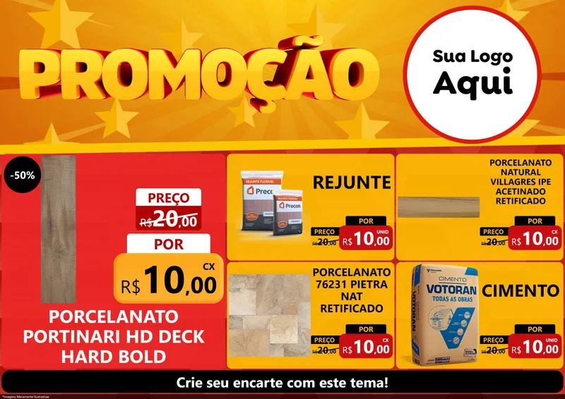 Modelo de Encarte para Encarte A4 Horizontal com o tema Promoção para Pisos e revestimentos