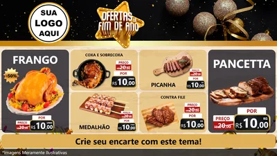 Modelo de TV para TV Horizontal com o tema Ofertas de Fim de Ano para Assados