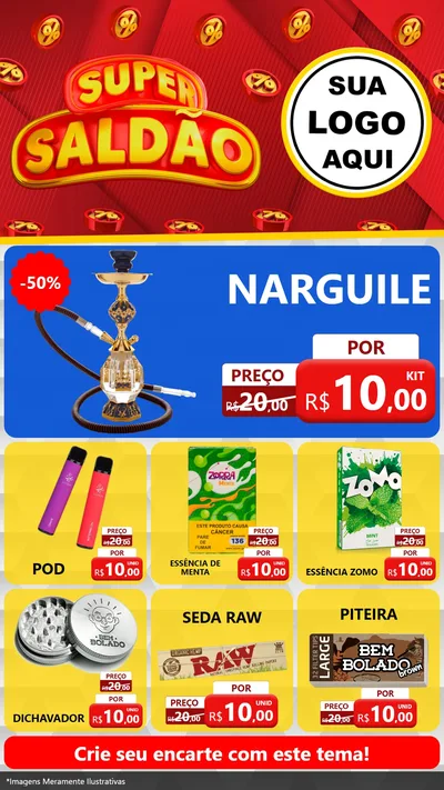 Modelo de Rede Social para Stories com o tema Super Saldão para Tabacaria