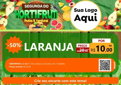 Modelo de Cartaz para Cartaz A4 Horizontal com o tema Segunda do Hortifrúti para Hortifrúti