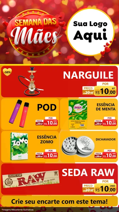 Modelo de TV para TV Vertical com o tema Semana das Mães para Tabacaria