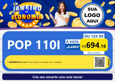 Modelo de Cartaz para Cartaz A4 Horizontal com o tema Janeiro da Economia para Concessionaria de Motos