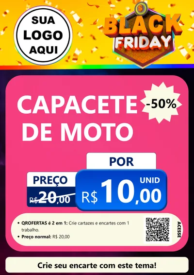 Modelo de Cartaz para Cartaz A4 Vertical com o tema Black Friday para Moto peças