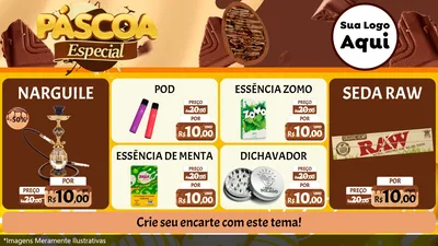 Modelo de TV para TV Horizontal com o tema Páscoa Especial para Tabacaria