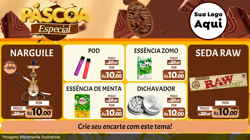 Modelo de TV para TV Horizontal com o tema Páscoa Especial para Tabacaria