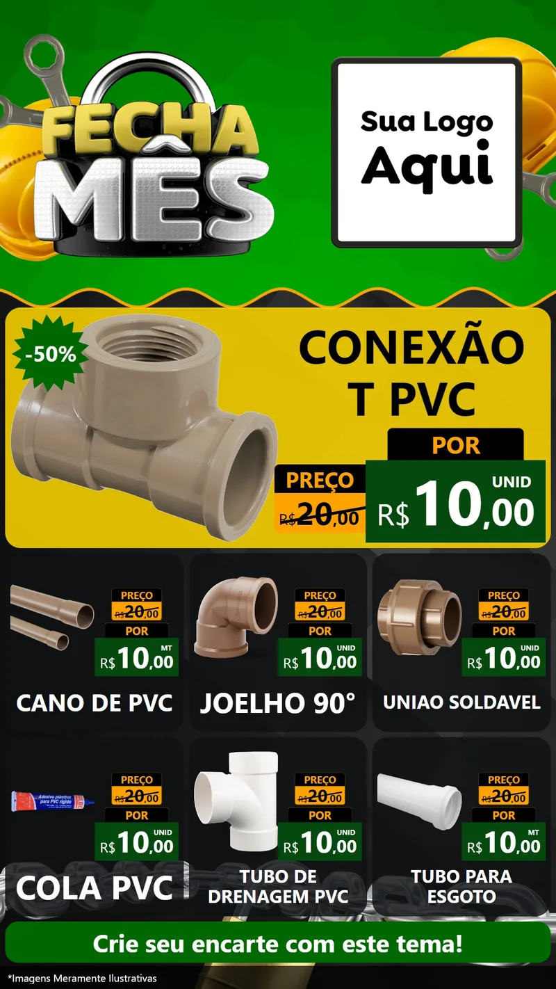 Modelo de Rede Social para Stories com o tema Fecha Mês para Tubos e conexões
