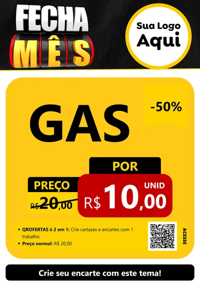 Modelo de Cartaz para Cartaz A4 Vertical com o tema Fecha Mês para Água e gás