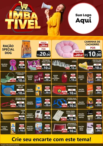 Modelo de Encarte para Encarte A4 Vertical com o tema Fim de Semana Imbatível para Pet Shop