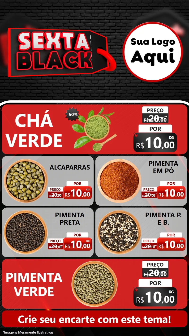 Modelo de TV para TV Vertical com o tema Sexta Black para Produtos Naturais