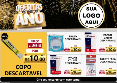 Modelo de Encarte para Encarte A4 Horizontal com o tema Ofertas de Fim de Ano para Embalagens