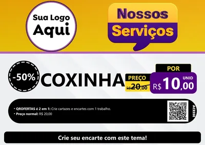 Modelo de Cartaz para Cartaz A4 Horizontal com o tema Nossos Serviços para Salgadaria