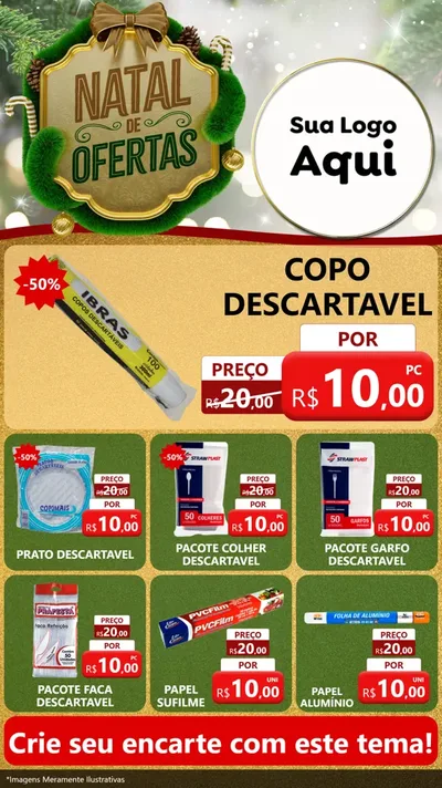 Modelo de Rede Social para Stories com o tema Ofertas de Natal para Embalagens