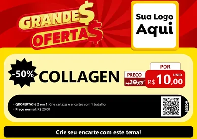 Modelo de Cartaz para Cartaz A4 Horizontal com o tema Grandes Ofertas para Suplementos alimentares