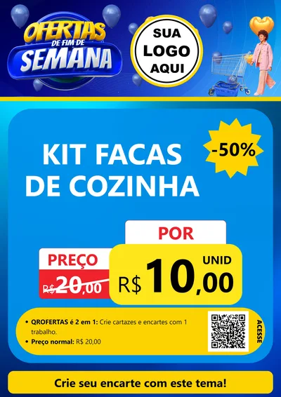 Modelo de Cartaz para Cartaz A4 Vertical com o tema Ofertas de Fim de Semana para Utilidades Domésticas