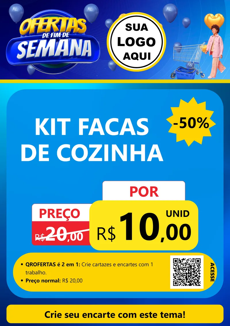 Modelo de Cartaz para Cartaz A4 Vertical com o tema Ofertas de Fim de Semana para Utilidades Domésticas