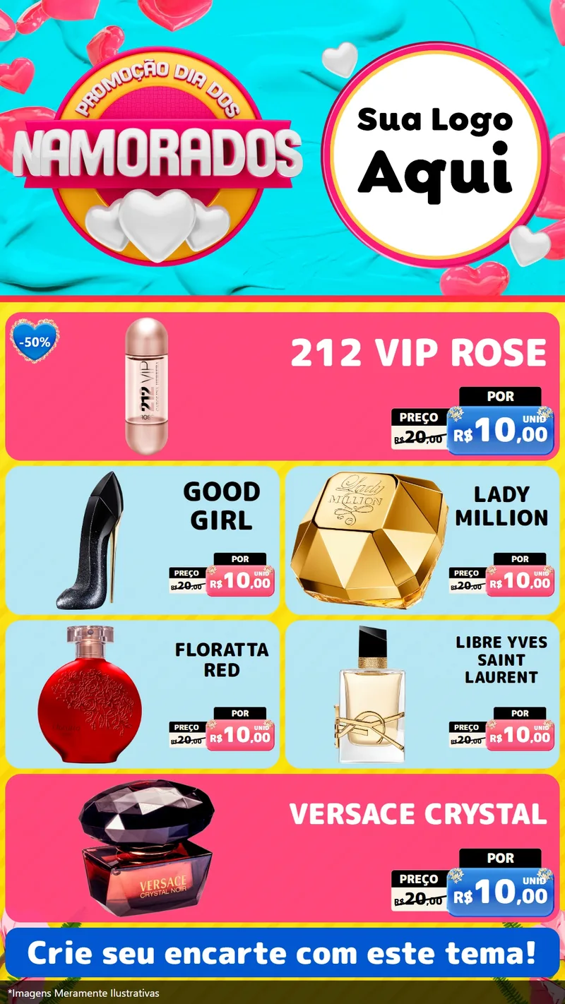 Modelo de TV para TV Vertical com o tema Promoção Dia dos Namorados para Perfumes