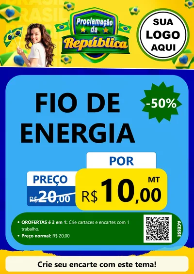 Modelo de Cartaz para Cartaz A4 Vertical com o tema Proclamação da República para Materiais Elétricos