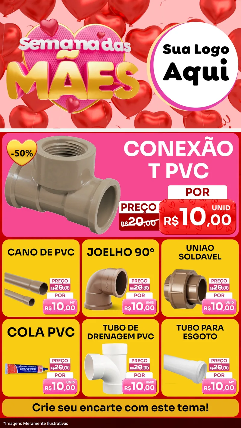 Modelo de Rede Social para Stories com o tema Semana Das Mães para Tubos e conexões