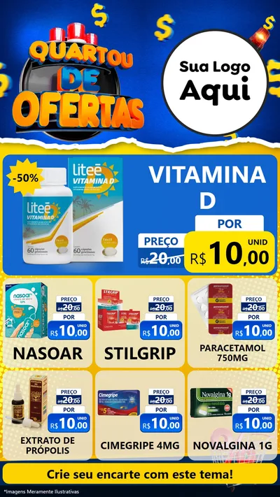 Modelo de Rede Social para Stories com o tema Quartou de Ofertas para Farmácia
