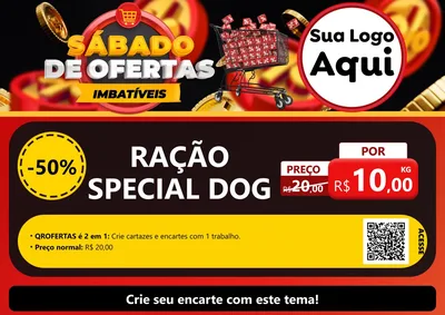 Modelo de Cartaz para Cartaz A4 Horizontal com o tema Sábado de Ofertas Imbatíveis para Pet Shop