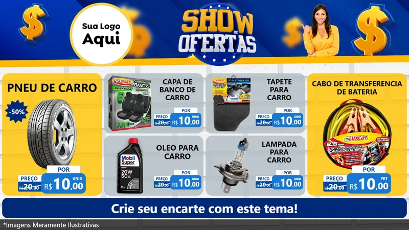 Modelo de TV para TV Horizontal com o tema Show de Ofertas para Auto peças