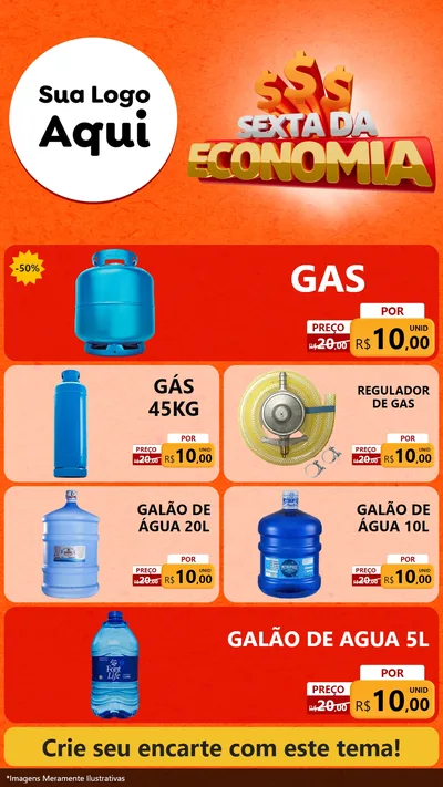 Modelo de TV para TV Vertical com o tema Sexta da Economia para Água e gás