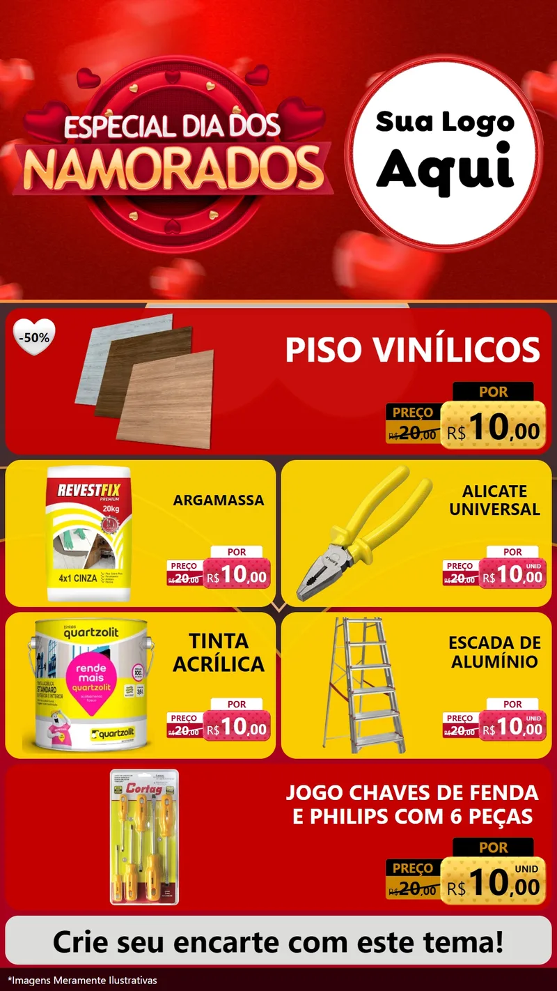Modelo de TV para TV Vertical com o tema Especial Dia Dos Namorados para Material para Construção