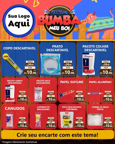 Modelo de Rede Social para Feed Instagram com o tema Festival Bumba Meu Boi para Embalagens