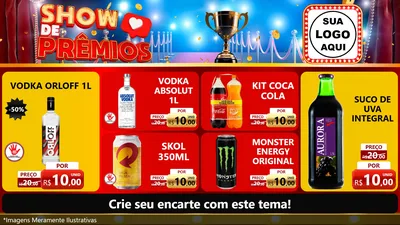 Modelo de TV para TV Horizontal com o tema Show de Prêmios para Distribuidora de bebidas