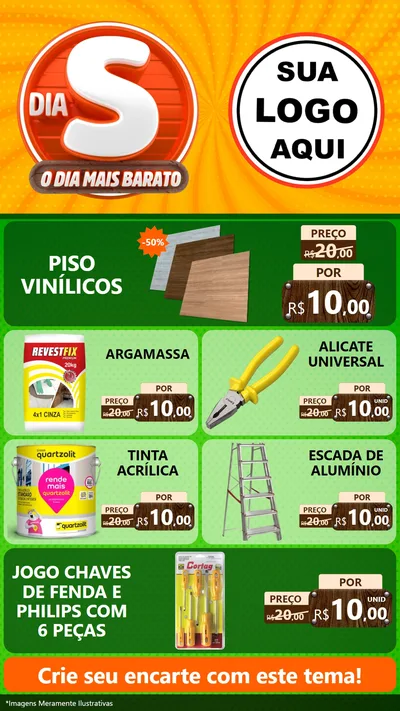 Modelo de TV para TV Vertical com o tema Dia S - O Dia Mais Barato para Material para Construção