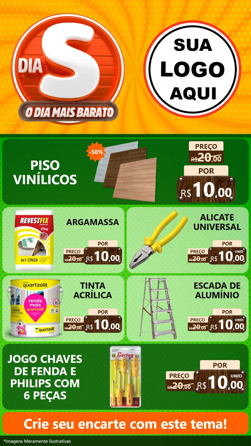 Modelo de TV para TV Vertical com o tema Dia S - O Dia Mais Barato para Material para Construção