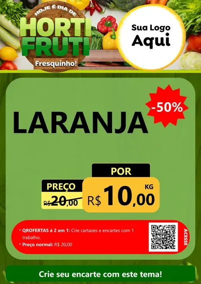 Modelo de Cartaz para Cartaz A4 Vertical com o tema Hoje É Dia De Hortifruti para Hortifrúti