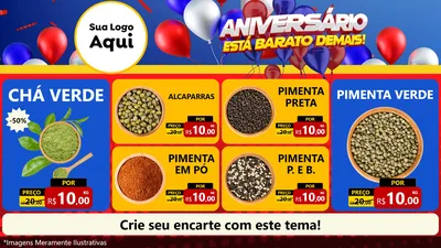Modelo de TV para TV Horizontal com o tema Aniversário para Produtos Naturais