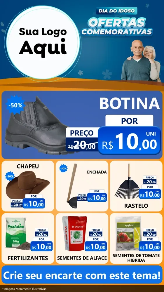 Modelo de Rede Social para Stories com o tema Dia do Idoso para Agropecuária