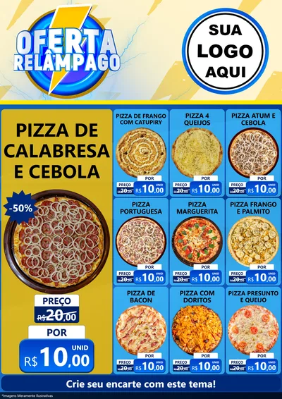 Modelo de Encarte para Encarte A4 Vertical com o tema Oferta Relâmpago para Pizzaria