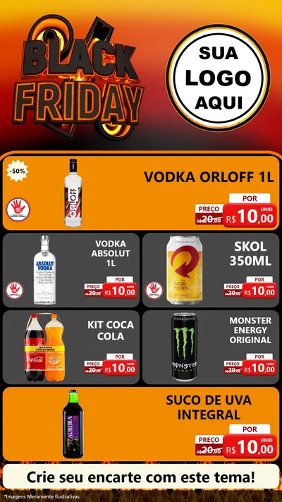 Modelo de TV para TV Vertical com o tema Black Friday para Distribuidora de bebidas