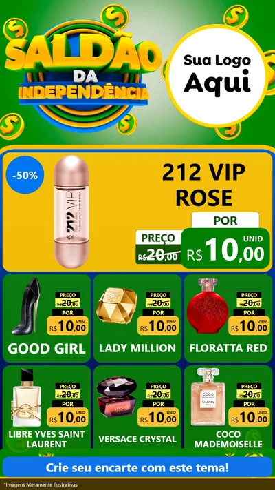 Modelo de Rede Social para Stories com o tema Saldão da Indepêndencia para Perfumes