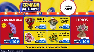 Modelo de TV para TV Horizontal com o tema Semana da Economia para Floricultura e jardim