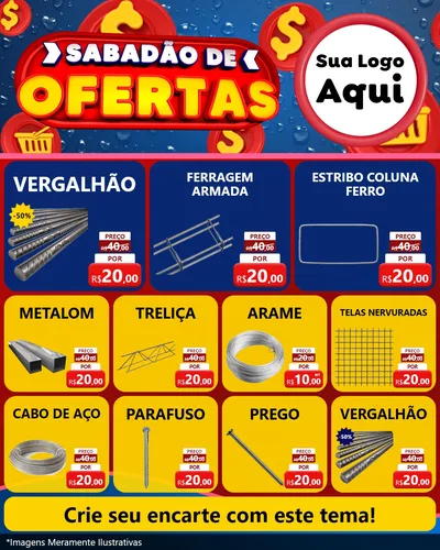 Modelo de Rede Social para Feed Instagram com o tema Sabadão de Ofertas para Ferragens
