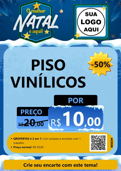 Modelo de Cartaz para Cartaz A4 Vertical com o tema O Melhor Natal É Aqui! para Material para Construção