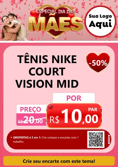 Modelo de Cartaz para Cartaz A4 Vertical com o tema Especial Dia Das Mães para Calçados