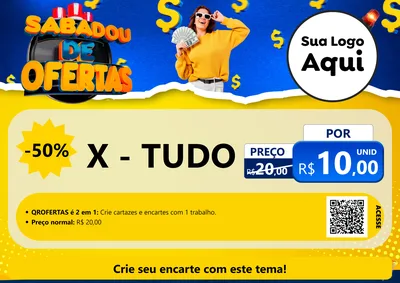 Modelo de Cartaz para Cartaz A4 Horizontal com o tema Sabadou de Ofertas para Hamburgueria