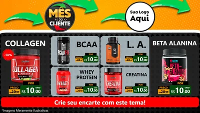 Modelo de TV para TV Horizontal com o tema Mês do Cliente para Suplementos alimentares