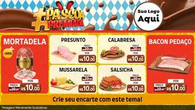 Modelo de TV para TV Horizontal com o tema Páscoa Premiada para Frios e Laticínios